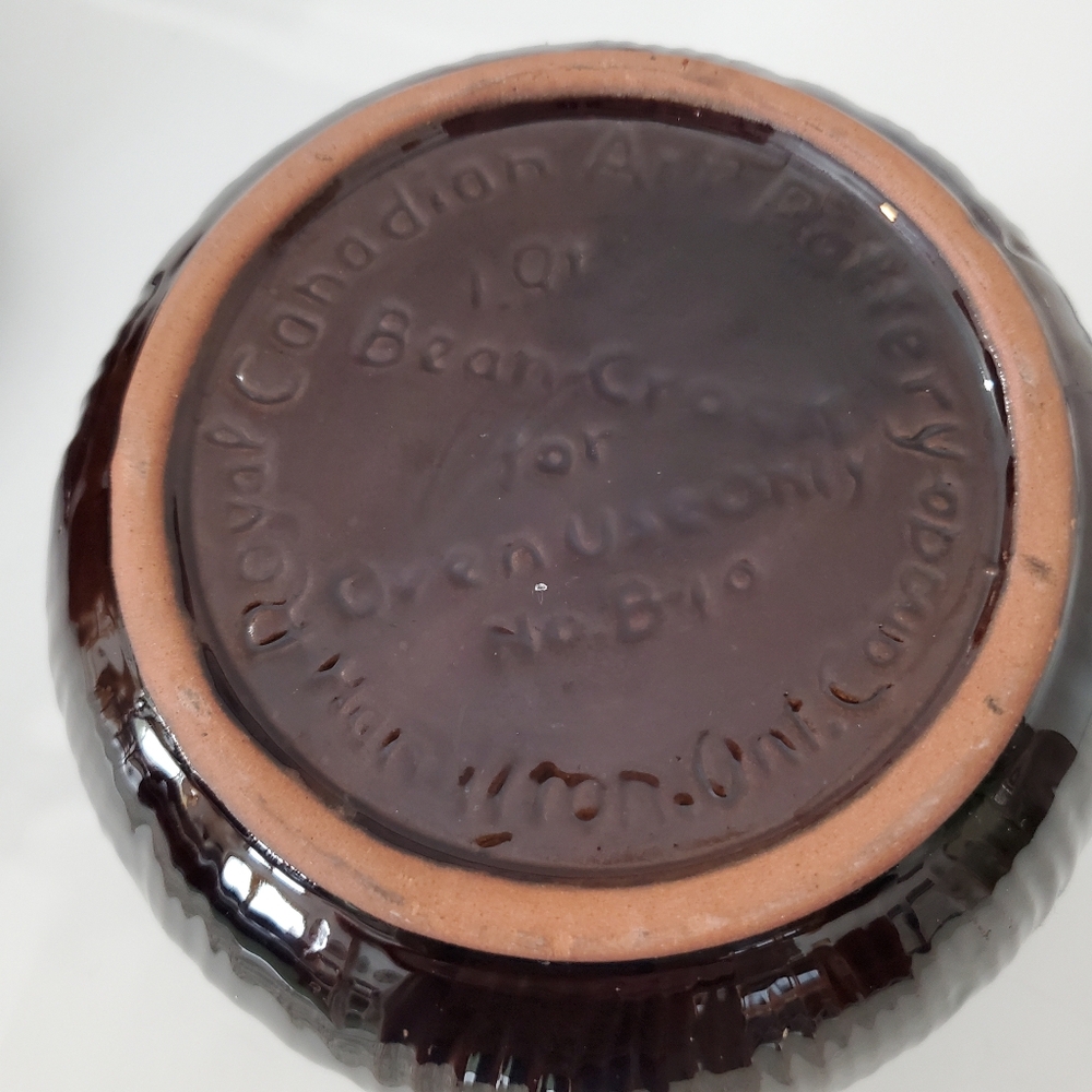 Rare Royal Canadian Art Pottery 1 Qt Brown Corn Cob Theme Bean Crock w/Lid - Picture 6 of 11
